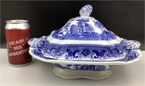 Ancienne soupière en porcelaine style Delft blue