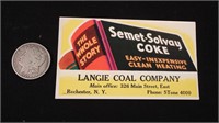 Langie Coal Company Semet-Solvay Coke Ink Blotter