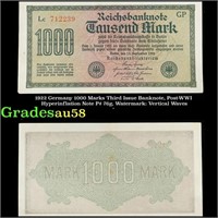 1922 Germany 1000 Marks Third Issue Banknote, Post