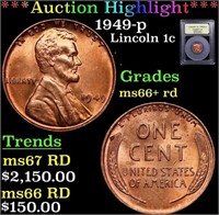 ***Auction Highlight*** 1949-p Lincoln Cent 1c Gra