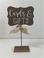 Wooden Cards and Gifts Table Top Sign