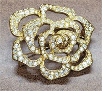 Court of Thorns and Roses Rhinestone Rose Brooch