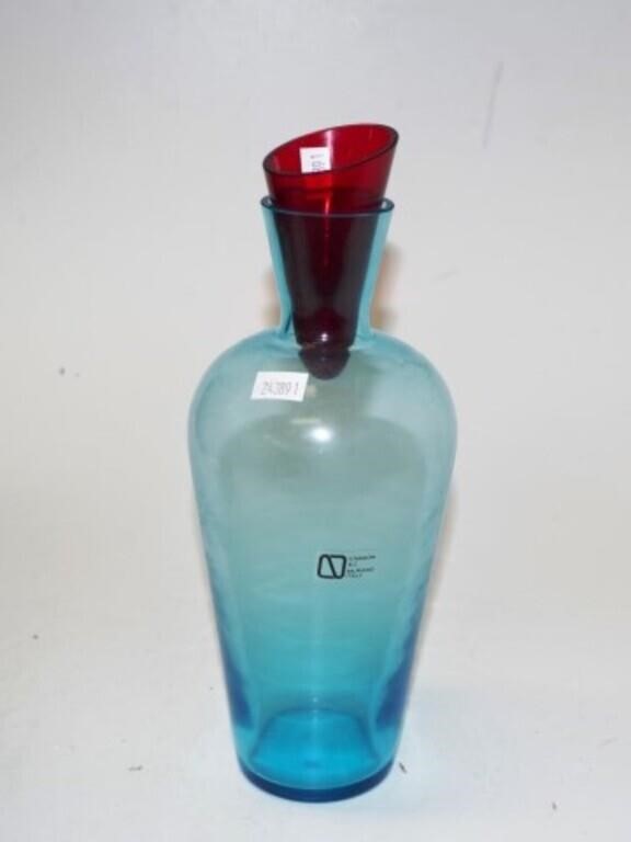 Murano Vincenzo Nason blue glass decanter