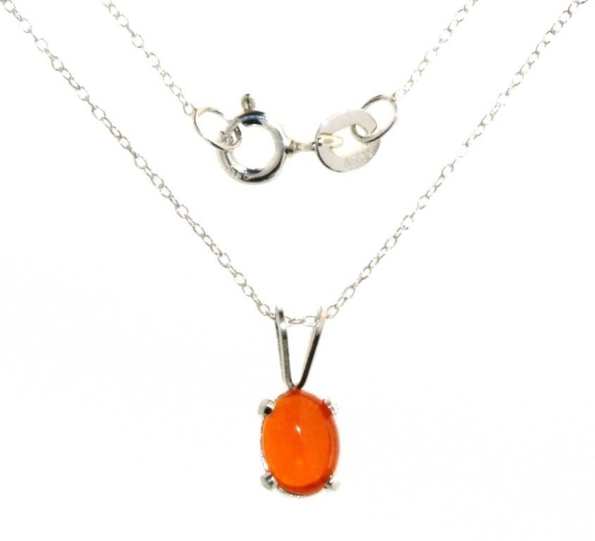 Natural Fire Opal Necklace
