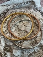 3 Color 3 Gold Plated Bangles