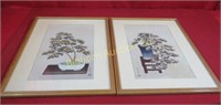 Framed Oriental Pictures: 2 pc lot
