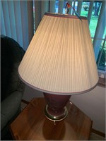 BEAUTIFUL IRIS MOTIF PORCELAIN LAMP