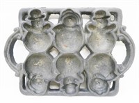 Cast Iron Snowman Cornbread Cookie Pan