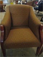 Two Comfy Rolling Arm Chairs - Lot 2 of 2