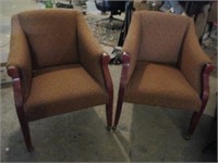 Two Comfy Rolling Arm Chairs - Lot 1 of 2