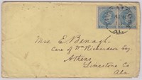 CSA  Stamp #7 Pair tied on Cover by Tuscaloosa CDS