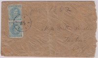 CSA  Stamp #7 Pair tied on Cover by Kinston NC CDS