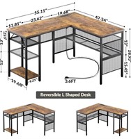 UNIKITO L SHAPED DESK WITH USB CHARGING PORT AND