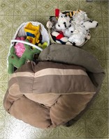 Assortment of Dog Toys and Beds