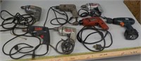 Electric drills various types.