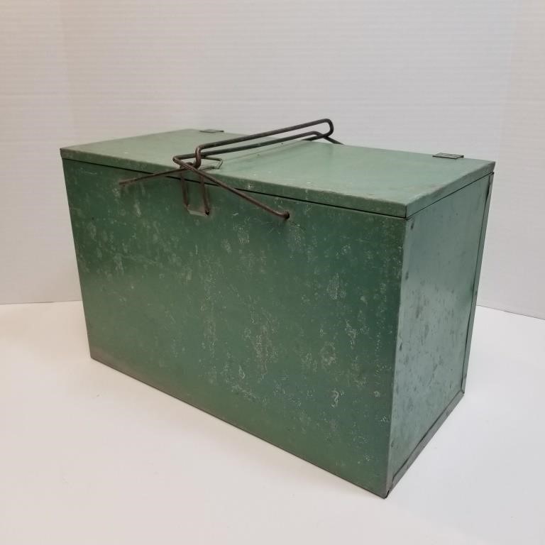 Green Painted Galvanized Metal Ice Box Porch Box