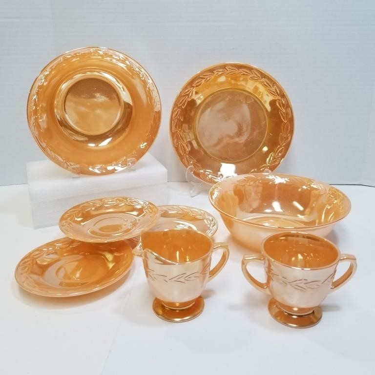 Fire King Laurel Leaf Peach Lusterware - Vintage