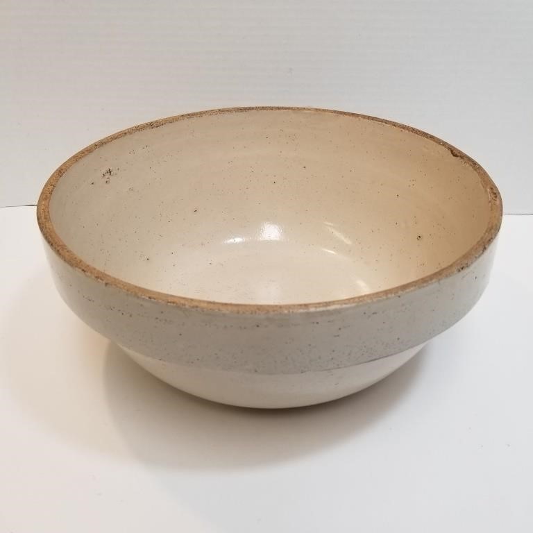 Gray Stoneware Crock Bowl 13" at Rim - Unsigned