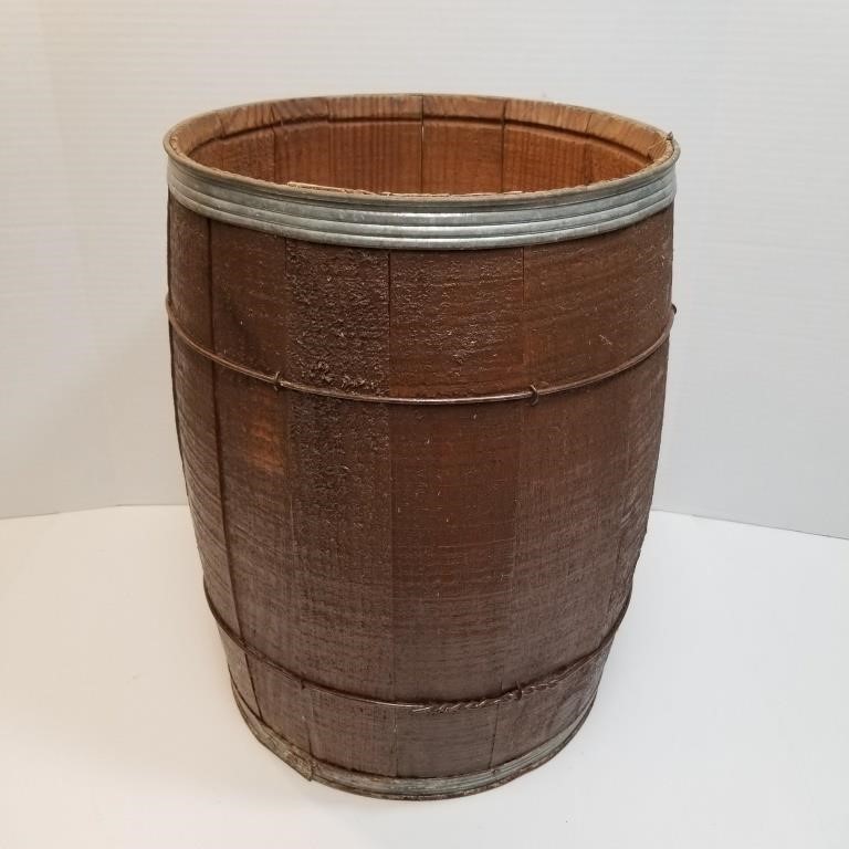 Wood Keg - Wood Barrel 18"h x 13" diameter at rim