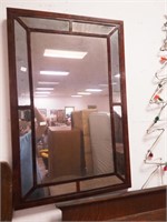 Wall mirror with mahogany frame, 24" x 36 1/2"