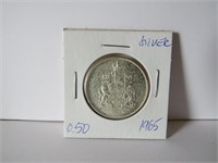 1965 CANADA 50 CENTS  SILVER COIN
