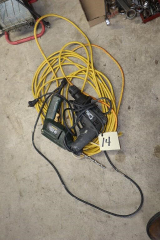 Extension Cord and 2 Drills