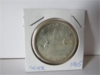 1965 CANADA ONE DOLLAR SILVER COIN