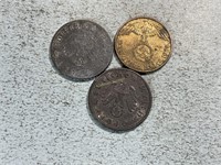 Three 5 pfennig Third Reich Germany
