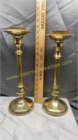 Pair of brass candle stands