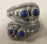 Vtg Sterling Hallmarked Lapis Lazuli Ring