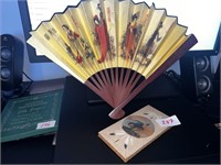 LARGE FAN AND INDIAN ART