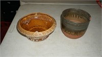 Set of 2 Vintage Pottery Planters
