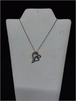 Silver Heart in Heart Pendant and Chain