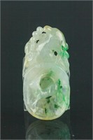 Chinese Green Jadeite Carved Pendant
