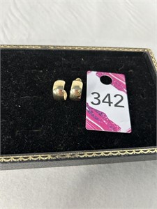 14K Gold Crescent Earrings