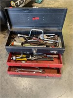 Metal toolbox with tools