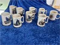 Norman Rockwell marked Japan mugs