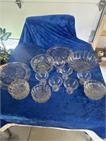 Glass bowls, plates & cups