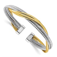 Sterling Silver Wrapped Twist Cuff Bangle