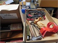 Highway emergency kit, jumper cables, misc. tools