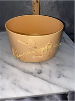 Vintage pottery bowl with geese