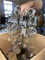 Chandelier with glass prisms some assembly