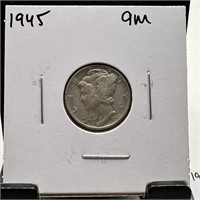 1945 MERCURY SILVER DIME