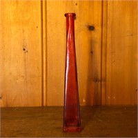 Red Glass Bottle Vase