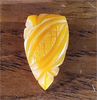 VTG Carved Bakelite Yellow Shoe Clip