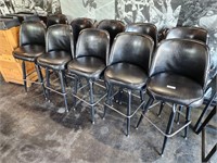 10 Vinyl Bar Stools in Various Condition