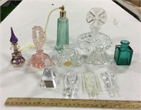 Lot of perfume decanters & ionizers