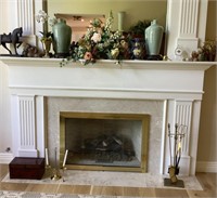Contents on mantel & hearth