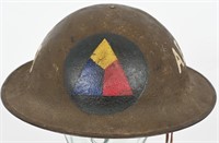 WW1 US TANK CORPS PAINTED HELMET ACE OF SPADES WWI