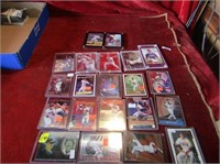 21 Chipper jones in lucites and plastic holders.